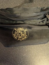 Black Bumbag/Fanny Pack With Two Zip Compartments - Save Our Planet On Front
