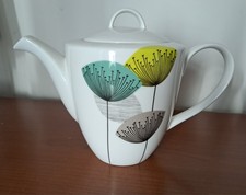 QUEENS SANDERSON DANDELION CLOCKS TEAPOT 6 INCH TALL EXCELLENT CONDITION