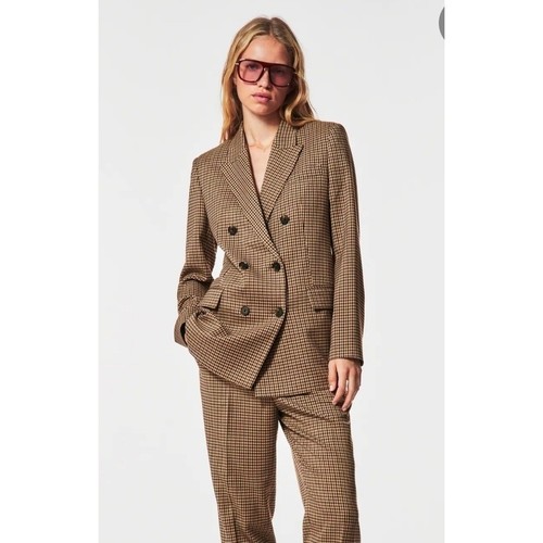 Zara brown houndstooth - houndstooth, double