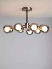 John Lewis & Partners Huxley 9 Arm Semi Flush Ceiling Light, Brass & Black
