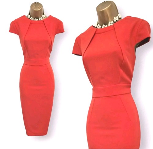 Karen millen orange red crepe - millen,