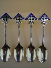 Collection of 4 Sliver Hallmarked Masonic Spoons K.E.L. 1928 to 1932