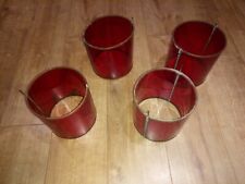 ANTIQUE THEATRE ODDITTY EXSTREAMLY RARE RED PERSPEX/4 LAMP SHADES COPPER EDGES  
