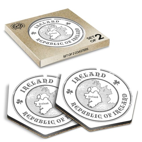 Hexagon coasters bw - bw,