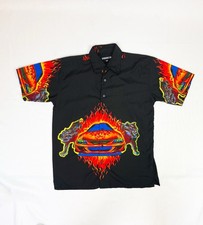 Vintage Y2K Racing Car Flame Shirt – Kids XL /Adult S