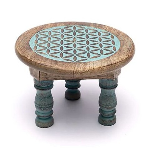 Small altar table with - , blue