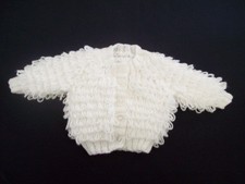 NEWBORN WHITE LOOPY CARDIGAN