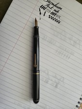 Vintage Burnham No.50 Fountain Pen, 14ct Gold Nib. Very Flexible. Black.