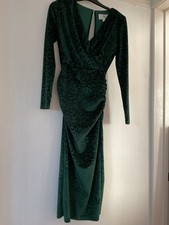 Forever Unique Woman Winter Maxi Body-con Green Dress Sz 6 New Lined Stunning