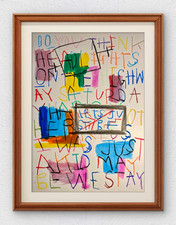 Abstract Expressionist Original 12" X 16" Art On Professional Art Paper