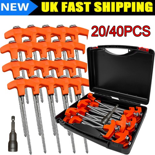 40pc screw tent pegs - screw, in