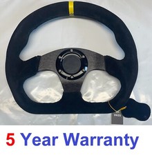 SUEDE D SHAPE STEERING WHEEL