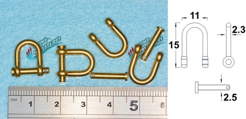 Miniature brass shackles model - miniature,