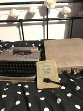 OLIVER VINTAGE 50s TYPEWRITER SNAKESKIN CARRY CASE RETRO GREY OLIVE GREEN HEAVY