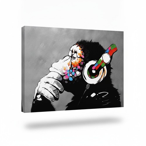 Banksy monkey wall - banksy, canvas