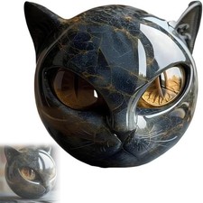 Hand-Carved Black Cat
