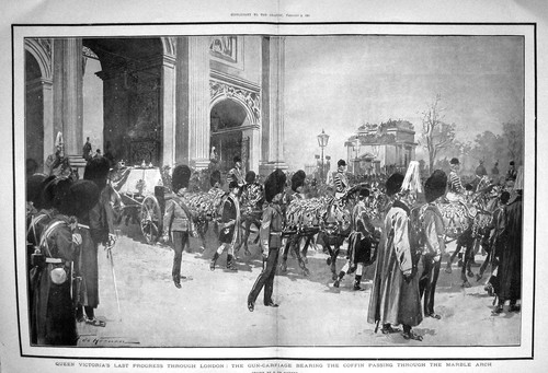 Old antique print 1901 queen - 1901,