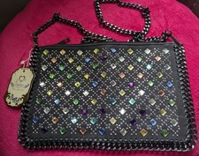 Moda Black Beaded Shoulder Bag