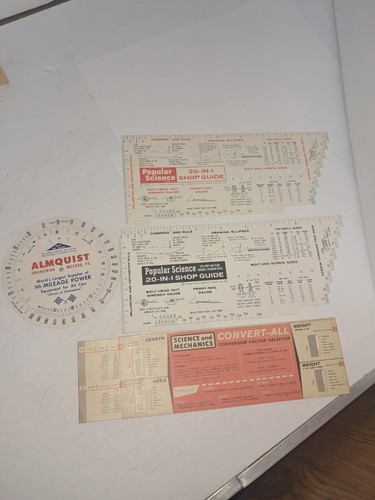 Four vintage conversion charts - conversion,
