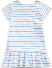 Polo Ralph Lauren Baby Girl's White & Blue Striped Tennis Dress New 9 Months