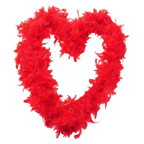 Red 65g feather boa burlesque - red,