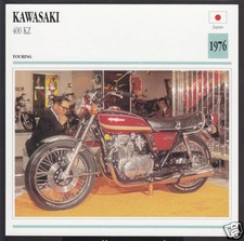1976 Kawasaki 400cc KZ (398cc) Japan Bike Motorcycle Photo Spec Info Stat Card