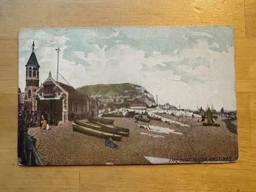 Postcard lifeboat house - lifeboat,