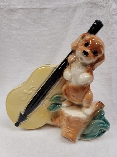 Dog with string bass - dog,