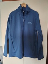Jack Wolfskin Full Zip Soft Shell Lightweight Fleece Jacket Size L Blue  NWOT