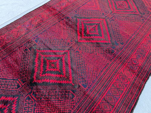 Hand knotted vintage afghan - knotted,