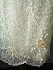 Classy Frank Usher Dusk Cream Beaded Prom/Party/Evening Dress Size 10 Bust 32"