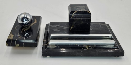 Inkwell and blotter - inkwell, desk