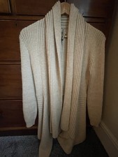 100%pure Alpaca Women’s Long Wrap Jumper Cream/Beige One Size Made In Peru