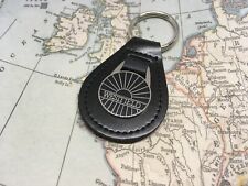 WESTFIELD ENAMEL Quality Black Real Leather Keyring 