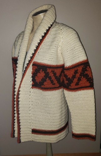 Vintage aran hand knit una - hand,