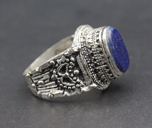Afghan ring alpaka lapis - alpaka,