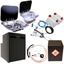 MOTORHOME CAMPERVAN KITCHEN CONVERSION KIT WITH 853551 SINK & HOB AND FRIDGE