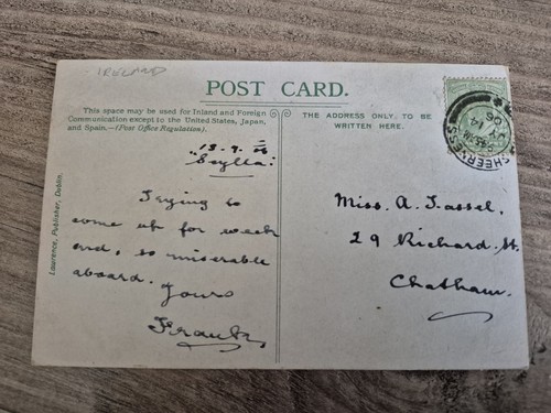 Genealogy postcard miss j - miss, a