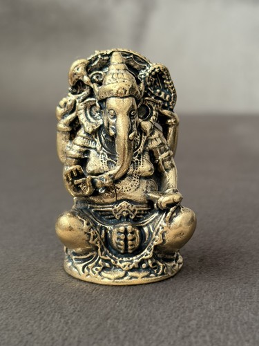 Ganesha solid brass figurine - ganesha,