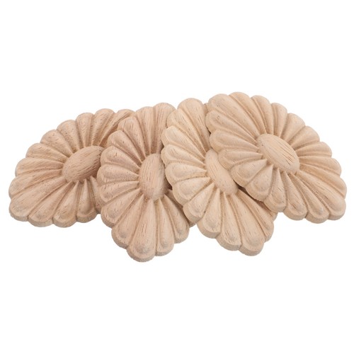 4pcs decorative carved flower - 4pcs,