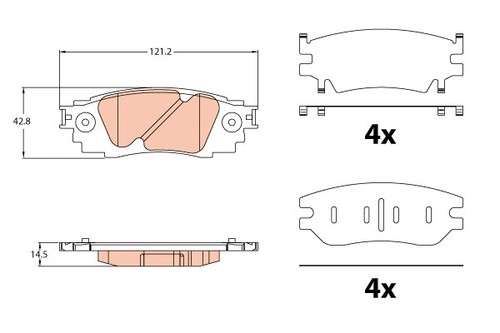 Front rear brake - brake, pad