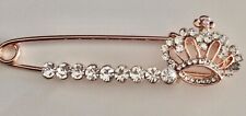 CLEAR CRYSTAL CROWN SAFETY PIN