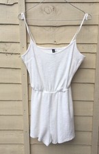 H&M Towelling playsuit White XXS Uk 4/6 shorts all  in one Holiday