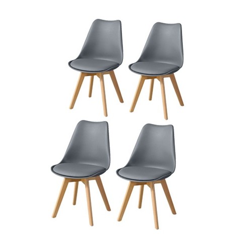 4pcs faux leather dining chair - leather,