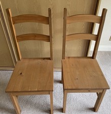 Pair of Wood Dining / Kitchen Chairs - Corona Mexican Pine / Rio - CH49 Collect 