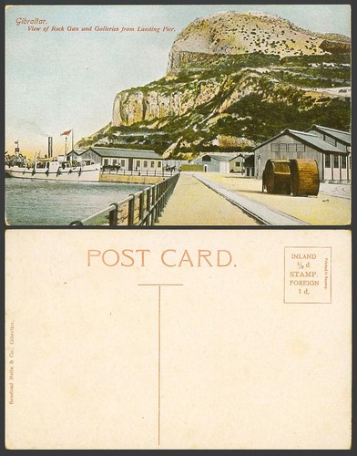 Gibraltar old colour postcard - old,