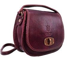 Leather Crossbody Saddle Shoulder Bag Vera Pelle Italian Leather Handbag