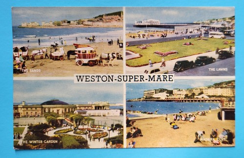 Vintage postcard posted - vintage, four