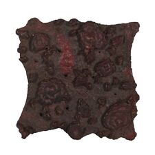 Antique Indian Hand-Carved Teak Wood Printing Block c.1930 | Vintage Craft Tool