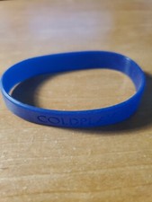 Coldplay Alternative Rock Band Unisex Blue Silicone Bracelet Wristband Wrist 